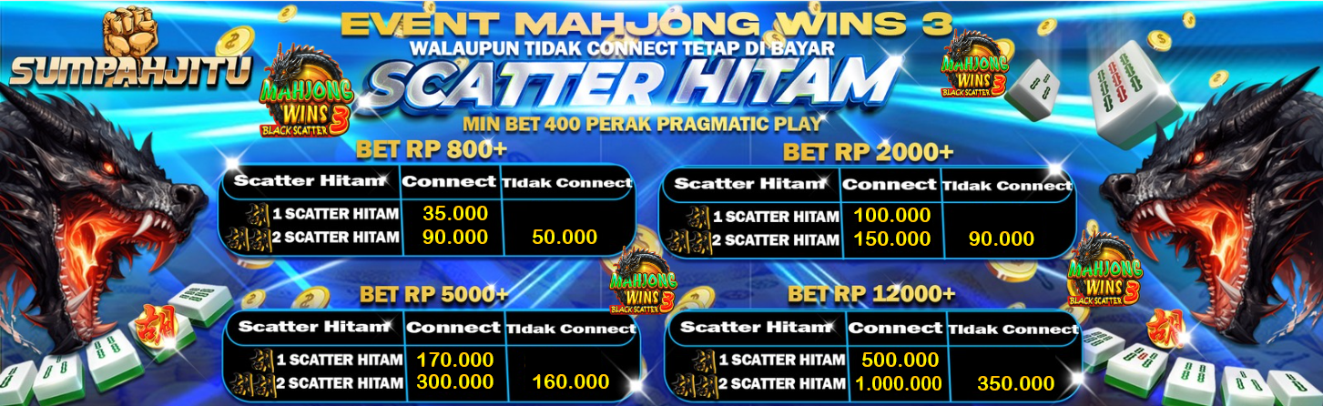 SUMPAHJITU EVENT SCATTER HITAM MAHYONG WINS 3 PRAGMATIC